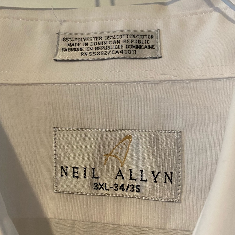 Neil Allyn formal tuxedo shirt, 3X, sleeve 34/35, EUC - Picture 3 of 3